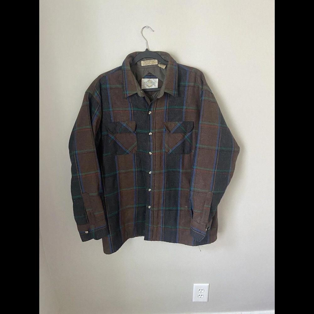 Northwest Territory  flannel shirt  quilted lining  men's  size XL 50% wool